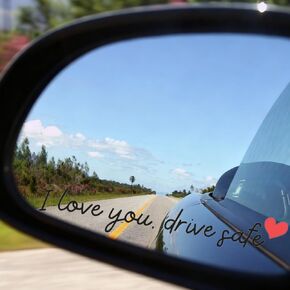 4PCS I Love You Drive Safe Mirror Sticker,Car Stickers & Decals for Women, Rear View Mirror Sticker,Cute Cars Decor & Decorations (I Love You Drive Safe (White) in Saudi Arabia
