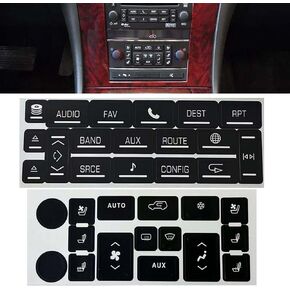 AC Radio Button Repair Stickers Fit for Cadillac Escalade 2007-2014 EXT ESV Climate Control and Multimedia Radio Button Repair Decal Stickers in Kuwait