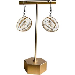 Sourdough Bread dangle Earrings, Handmade Unique Women's Wood Food Baking Jewelry, Gift for Her in Kuwait