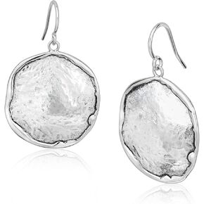JEAN RACHEL JEWELRY Hammered Earrings for Women - 925 Sterling Silver Dangle Statement, Hypoallergenic, Lead & Nickel Free jewelry (Circle Earrings) in Kuwait