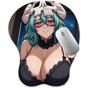 لوحة ماوس ثلاثية الأبعاد Oppai Mousepad مع مسند معصم من الجل الناعم Anime Manga Gaming Boob Pad مضادة للانزلاق (Nellie 08) in Kuwait