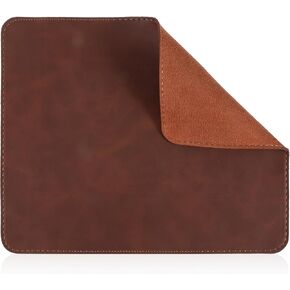 Mouse Pad, PU Non-Slip Mouse Mat, Leather Mouses Pad, Leather Mousepad with Stitched Edge, Double Side Mousepad for Home Office Desktop Computer Essentials Coconut Brown in Kuwait