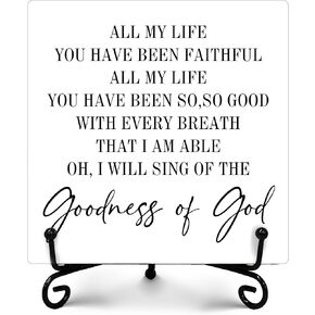 علامة Goodness of God، ديكور مسيحي ريفي، ديكور مكتب المنزل في المزرعة، هدايا مسيحية ملهمة للنساء والرجال، ديكور عتيق لغرفة المعيشة وغرفة النوم والحمام، 5 بوصة × 5 بوصة -283 in Kuwait