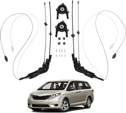 Sliding Door Cable Rear Left Driver Side&Right Passenger Side Compatible with 2004-2010 Toyota Sienna 3.3L 3.5L V6 85620-08042 85620-08052 Door Spool Control Cable Repair Kit 2-PC Set w/o Motor in Saudi Arabia