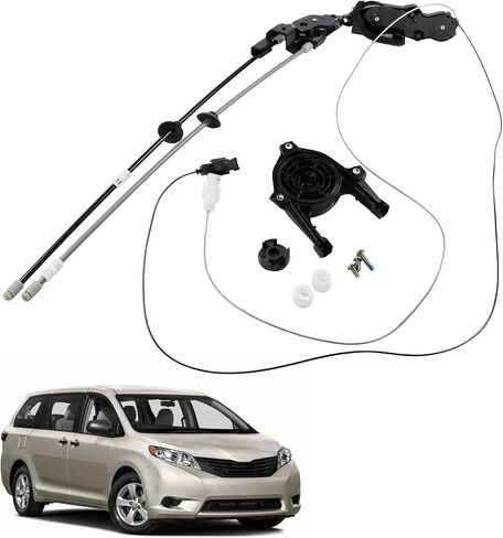 كابل الباب المنزلق الخلفي الأيسر للسائق والجانب الأيمن للراكب متوافق مع 2004-2010 Toyota Sienna 3.3L 3.5L V6 85620-08042 85620-08052 مجموعة أدوات إصلاح كابل التحكم في بكرة الباب 2-PC مع محرك in Kuwait