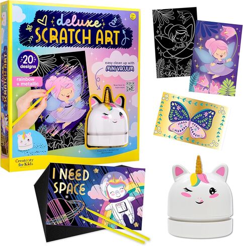 Creativity for Kids Deluxe Scratch Art Kit: Unicorn Birthday Gifts for Girls, Rainbow Scratch Art, Arts and Crafts for Kids Ages 6-8+, Kids Craft Activities in Kuwait