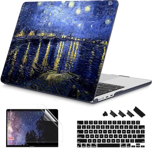 حافظة RuiHe.C لجهاز MacBook Pro 14 بوصة 2024 2023 2021 موديل M4 A3112 A3401 A3185 M3 A2918 A2992 M2 A2779 M1 A2442 Pro/Max، غطاء لجهاز MacBook Pro 14 بوصة حافظة بلاستيكية صلبة -Bulb3 in Kuwait