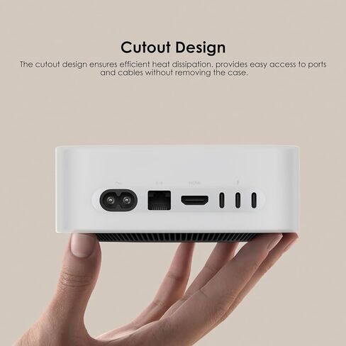 Protective Silicone Cover for Mac mini M4/M4 Pro 2024 Shockproof,Dustproof, Waterproof,Anti-Scratch (White) in Kuwait