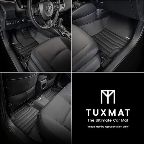 TuxMat for Acura Integra Without Rear USB Charging Ports 2023-2026 Models - Custom Car Mats - Maximum Coverage, All Weather, Laser Measured - This Full Set Includes 1st and 2nd Rows in Kuwait