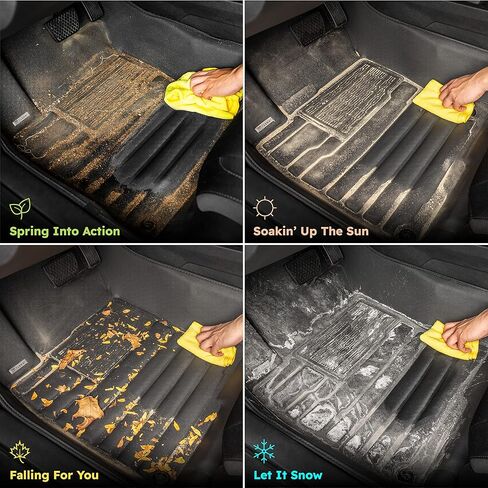 TuxMat for Acura Integra Without Rear USB Charging Ports 2023-2026 Models - Custom Car Mats - Maximum Coverage, All Weather, Laser Measured - This Full Set Includes 1st and 2nd Rows in Kuwait