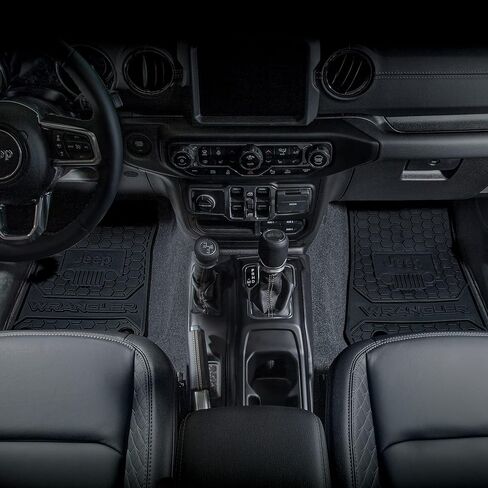 سجادات أرضية السيارة الأمامية من البلاستيك 001805R01 Jeep Wrangler مخصصة من المصنع لسنوات موديل 2019-2023 باللون الأسود in Saudi Arabia