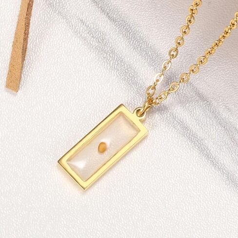 Stainless Steel Silver Color Gold Color Mustard Seed Necklace Pendant Necklace Christian Gift Chain Necklace(Gold-Style 1) in Saudi Arabia