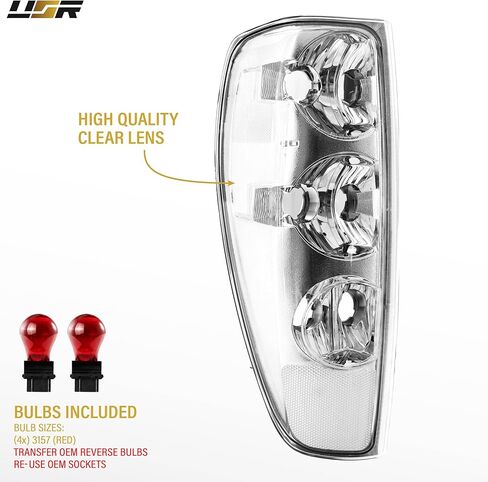 USR UNIQUE STYLE RACING 04-12 Z85 PickUp Tail Light – Rear Lamps Set (Left + Right) Compatible with 2004-2012 Chevrolet Colorado Chevy Pick Up Truck All Models GMC Canyon (CLEAR LENS w/COLOR BULBS) in Saudi Arabia
