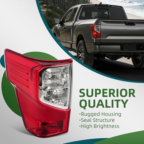 Tail Lights Assembly Compatible with Titan/Titan XD Platinum PRO-4X SL SV 2016-2023 Taillight Taillamp Left Side 26555EZ23D NI2800213 in Saudi Arabia