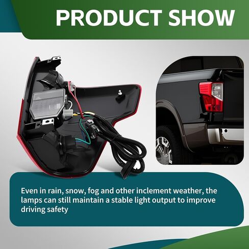 Tail Lights Assembly Compatible with Titan/Titan XD Platinum PRO-4X SL SV 2016-2023 Taillight Taillamp Left Side 26555EZ23D NI2800213 in Saudi Arabia