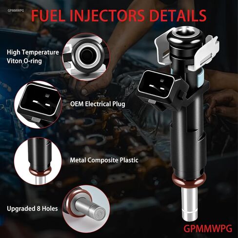 4Pcs Fuel Injectors FJ1153 800-2189N Injector 8Holes Compatible with Chevy Cruze 2011-2015 /Cruze Limited 2016 /Sonic 2012-2015 1.8L L4 Automotive Replacement 8002189N 55570284 Set of 4 in Kuwait