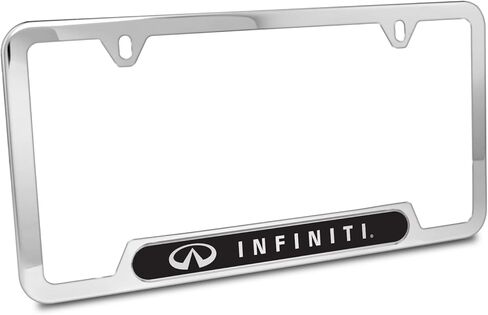 iPick Image for Infiniti in 3D Embossed Black Insert Gunmetal Finish 50 States Stainless Steel License Plate Frame in Saudi Arabia