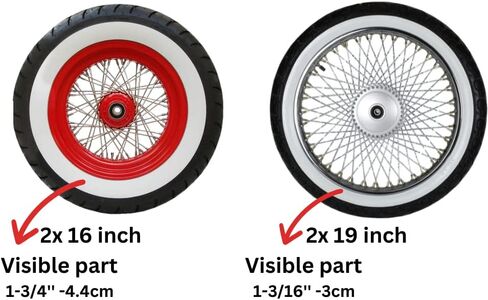 إطار دراجة نارية بورتاول أمامي 2x19 بوصة نحيف. مجموعة من 4 قطع من إطارات الجدار الأبيض العريضة الخلفية مقاس 2 × 16 بوصة. ملحقات إطارات الدراجات النارية (19 بوصة نحيفة 1-3/16 بوصة (30 مم) 16 بوصة واسعة 1-3/4 بوصة (44 مم) in Kuwait