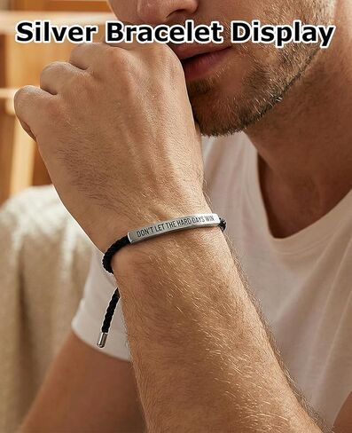 2 Pcs Dont Let the Hard Days Win Bracelet, Adjustable Handmade Motivational Bracelet for Men & Women in Saudi Arabia
