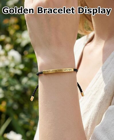 2 Pcs Dont Let the Hard Days Win Bracelet, Adjustable Handmade Motivational Bracelet for Men & Women in Saudi Arabia