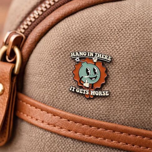 Funny Sarcastic Pin - Dark Humor Enamel Pins Brooch with "It Gets worse" for Backpacks, Jackets, Hats. Retro Cartoon Model Brooches Gifts for Meme Lovers and Friends. in Kuwait
