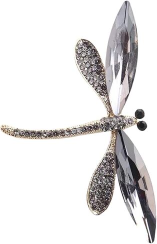 Retro Dragonflies Crystal Brooch Pin Elegant Rhinestones Animal Lapel Accessory for Women and Girls Fashion Jewelry in Kuwait