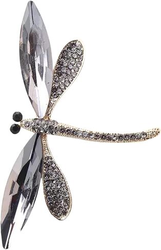 Retro Dragonflies Crystal Brooch Pin Elegant Rhinestones Animal Lapel Accessory for Women and Girls Fashion Jewelry in Kuwait