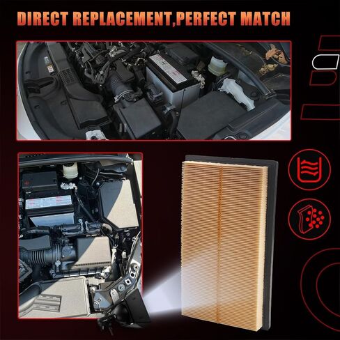Cabin Engine Air Filter Kit Compatible with Toyota Lexus Vehicle 2018-2025 Camry, Corolla, Highlander,RAV4, Sienna, Venza, Avalon, ES250, ES300h, UX200, RX350h Replaces# 17801-77050, CA12289, CF12157 in Saudi Arabia