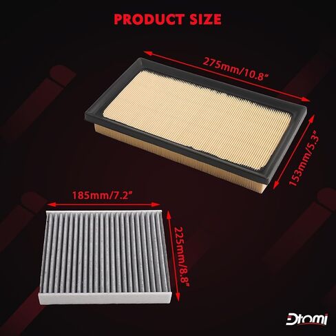 Cabin Engine Air Filter Kit Compatible with Toyota Lexus Vehicle 2018-2025 Camry, Corolla, Highlander,RAV4, Sienna, Venza, Avalon, ES250, ES300h, UX200, RX350h Replaces# 17801-77050, CA12289, CF12157 in Saudi Arabia