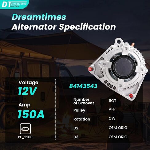 High Output Alternator for-Honda Odyssey 2008-2010 Pilot 2009-2011 for-Ridgeline For-Acura MDX ZDX 2010-2013 RL TL TSX 130Amp 12V CW 6-Groove Pulley 31100-RGW-A01 11391 in Saudi Arabia