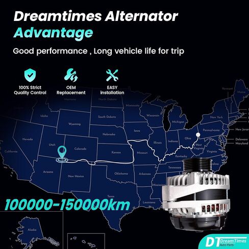 High Output Alternator for-Honda Odyssey 2008-2010 Pilot 2009-2011 for-Ridgeline For-Acura MDX ZDX 2010-2013 RL TL TSX 130Amp 12V CW 6-Groove Pulley 31100-RGW-A01 11391 in Saudi Arabia