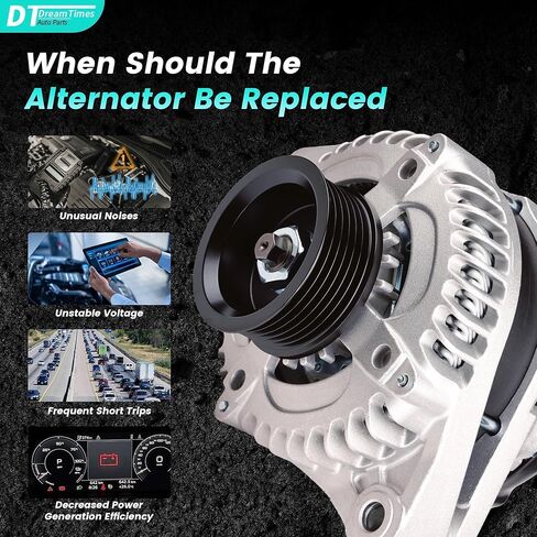 High Output Alternator for-Honda Odyssey 2008-2010 Pilot 2009-2011 for-Ridgeline For-Acura MDX ZDX 2010-2013 RL TL TSX 130Amp 12V CW 6-Groove Pulley 31100-RGW-A01 11391 in Saudi Arabia
