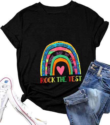 Test Day T-Shirt for Women Rock The Test You Got This Teacher Short-Sleeve Top in Saudi Arabia