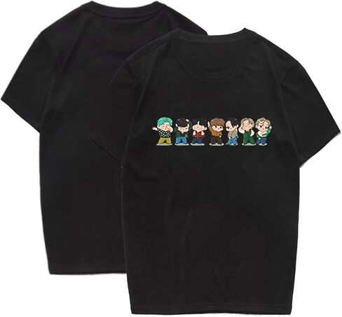 قميص كوري Love Yourself للنساء، تي شيرت برسوم جرافيك، بأكمام قصيرة، بضائع تجارية in Kuwait