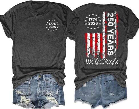 250th Anniversary USA Shirt Womens America Flag T Shirts 4th of July Freedom Tshirt Memorial Day Patriotic Tee Tops in Kuwait