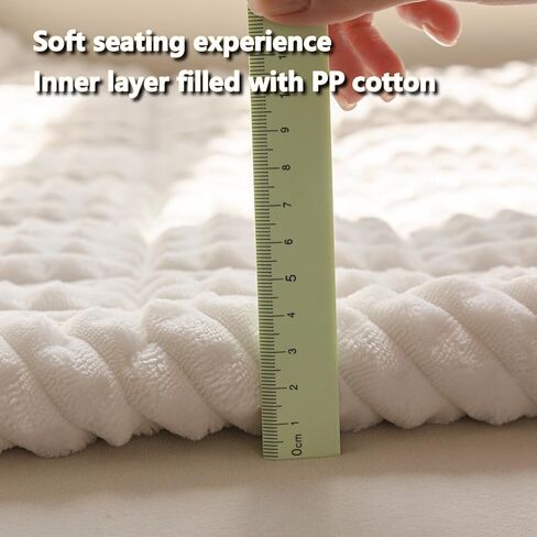 غطاء مقعد محبب مبطن غير قابل للانزلاق، واقي أريكة من الفلانيل للحيوانات الأليفة، غطاء أريكة قابل للغسل في الغسالة، مقاس 24/47/54/67/78 بوصة (أبيض، كرسي استرخاء 24 بوصة × 24 بوصة) in Kuwait
