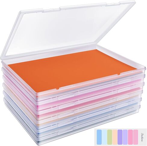 مربع تخزين الصور 8 × 10 بوصات ، 6 حزمة مخزنة لورق القصاصات البلاستيكية واضحة منظم المستندات مع مزلاج محكم لحماية الصور والحرف اليدوية والسردة واللوازم المكتبية والملفات in Kuwait
