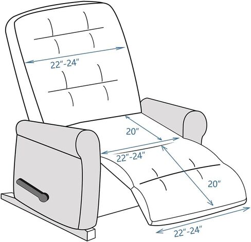 STONECREST Recliner Chair Cover, Chenille Slipcover, Stay in Place (Lightbrown, 23" Regular Recliner) in Kuwait