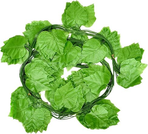 5Pcs Fake Plants Artificial Grape Vines Decoration Faux Hanging Grape Leaf Greenery Garland for Home Farmhouse Dorm Wall Wedding Christmas Party Photograph Stage Decor(36 Pieces of Leaves) in Kuwait