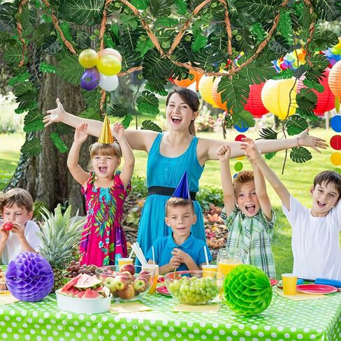 2 Pcs 10ft Jungle Party Decorations Ivy Tropical Vines Artificial Ivy Artificial Rattan Kraft Paper Fake Tropical Palm Leaves for Garden Forest Indoor Outdoor Party in Kuwait