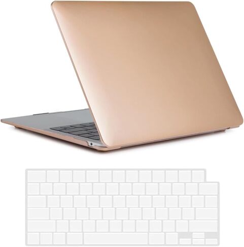 Compatible with MacBook 12 Inch Case Cover A1931 A1534 2015 2016 2017 2018 Released, Metal Protective Laptop Case and Keyboard Skin for MacBook Retina 12", Gold in Kuwait
