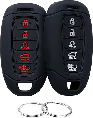 Silicone Rubber Key Fob Cover Compatible with 2020 2021 2022 Hyundai Palisade 2020-2023 Elantra ( Keyless Push Start 5 Button ) in Saudi Arabia