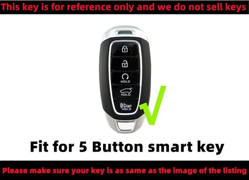 Silicone Rubber Key Fob Cover Compatible with 2020 2021 2022 Hyundai Palisade 2020-2023 Elantra ( Keyless Push Start 5 Button ) in Saudi Arabia