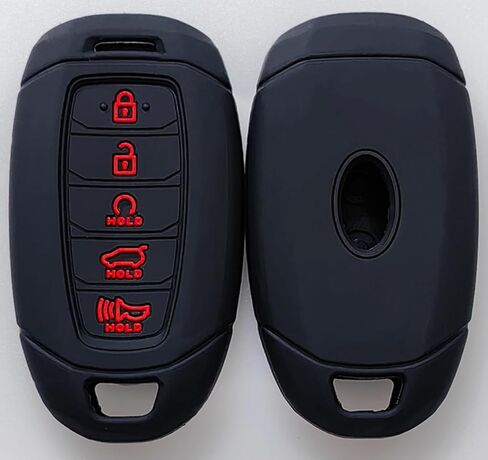 Silicone Rubber Key Fob Cover Compatible with 2020 2021 2022 Hyundai Palisade 2020-2023 Elantra ( Keyless Push Start 5 Button ) in Saudi Arabia