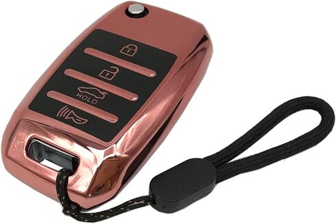 Key Fob Cover Case Fit for Kia Sorento Sportage Rio Soul Forte Optima Carens Picanto Rondo Sedona Spectra Remote Holder Skin Protector Keyless Entry Sleeve Accessorie (Red) in Saudi Arabia