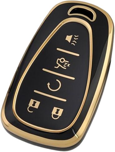 Key Fob Cover for Chevy Equinox: 5 Buttons Key Fob Case Fit for Chevy Traverse Blazer Equinox Malibu Traiblazer Cruze Sonic 2016-2023丨TPU Remote Keyless Key Fob Case ‎HYQ4EA (Black) in Saudi Arabia