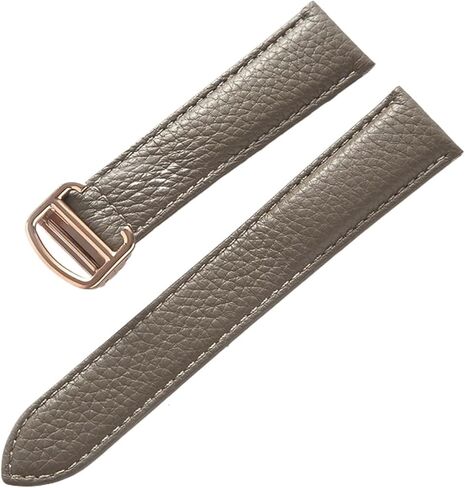 SDFFGHJ Compatible with Cartier Tank Litchi Grain Soft Leather Leather Strap Men's Ladies Folding Buckle Watch Accessories in Saudi Arabia