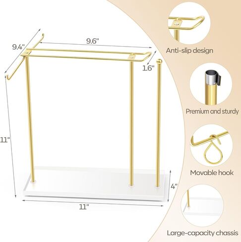 mofasvigi عقال حامل المنظم، اكسسوارات الشعر المعدنية عرض مخلب كليب تخزين scrunchie حامل مقاطع الشعر عصابات الشعر رف غرفة نوم الحمام كلية غرفة النوم ديكور للنساء والفتيات in Kuwait