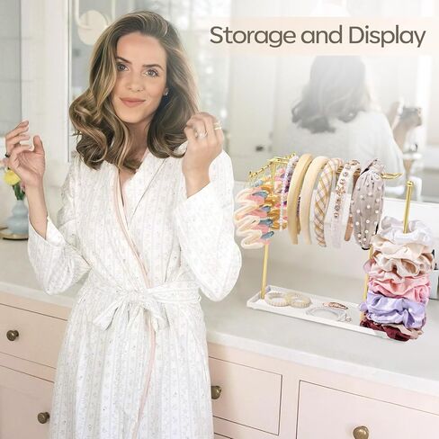 mofasvigi عقال حامل المنظم، اكسسوارات الشعر المعدنية عرض مخلب كليب تخزين scrunchie حامل مقاطع الشعر عصابات الشعر رف غرفة نوم الحمام كلية غرفة النوم ديكور للنساء والفتيات in Kuwait