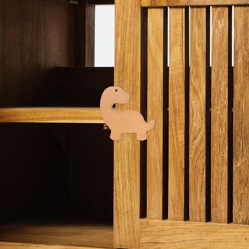 Wooden Dinosaur Drawer Pulls 6pcs Animal Cabinet Knobs with Screws Room Dresser Handles Nursery Decor in Kuwait